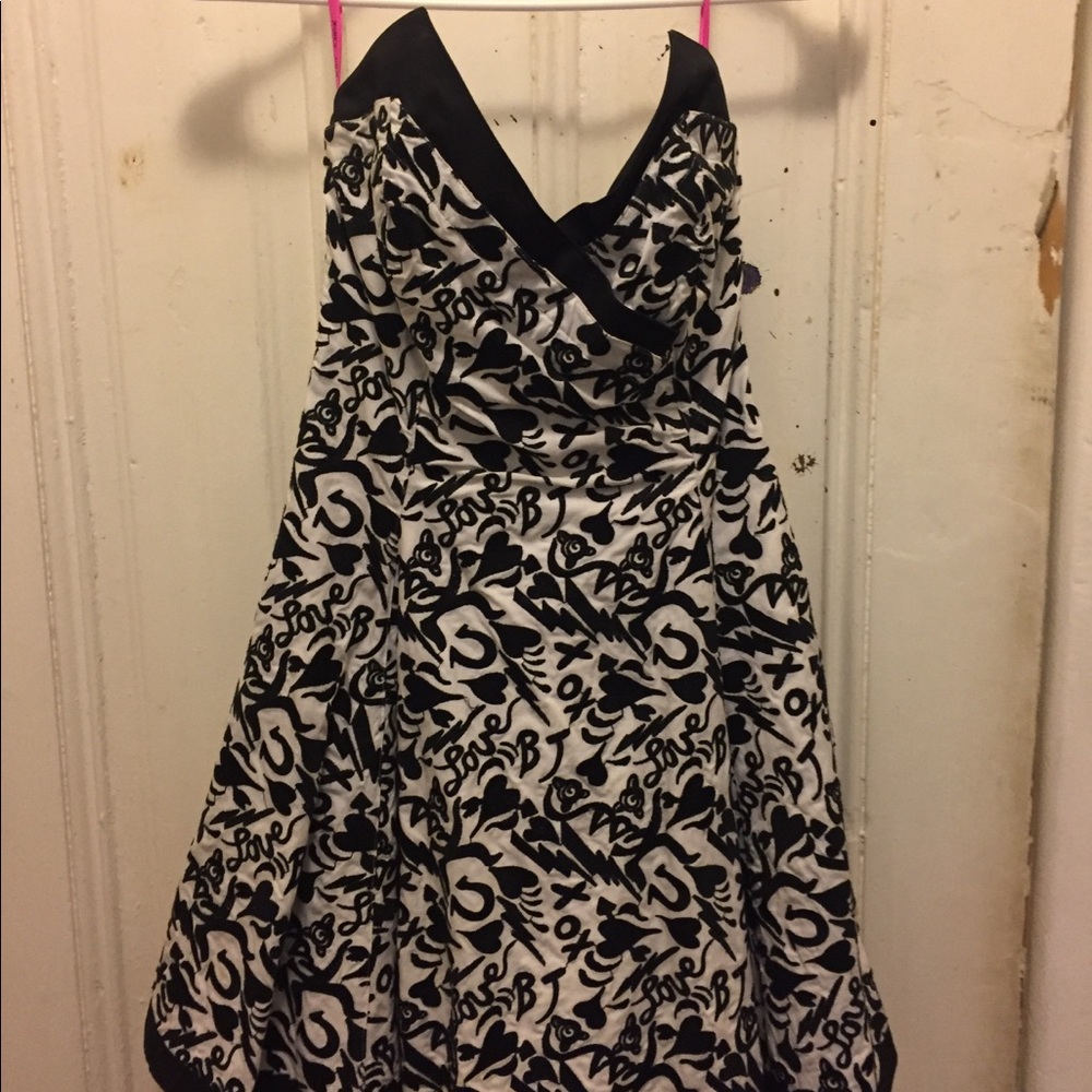 Betsey Johnson Graffiti black and white dress.